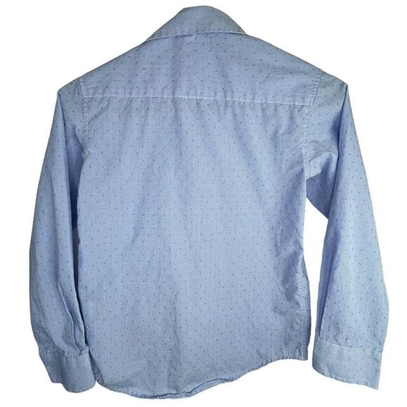 Kids/Boys Tommy Hilfiger Blue and White Long Sleeve Button Up Shirt - Picture 3 of 4
